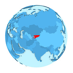 Image showing Kyrgyzstan on globe isolated