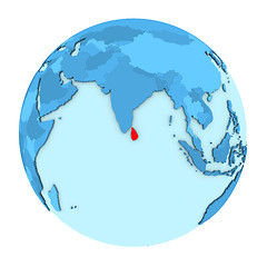 Image showing Sri Lanka on globe isolated