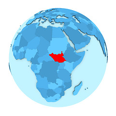 Image showing South Sudan on globe isolated