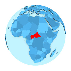 Image showing Central Africa on globe isolated