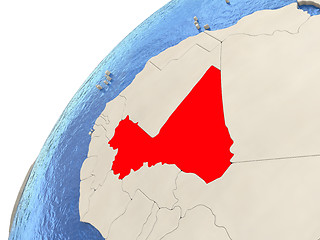 Image showing Mali on globe