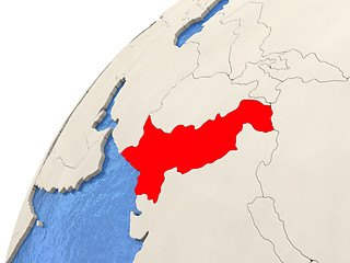 Image showing Pakistan on globe
