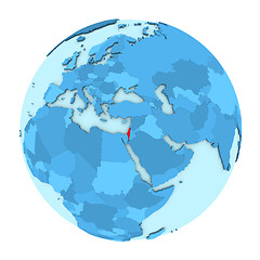 Image showing Israel on globe isolated