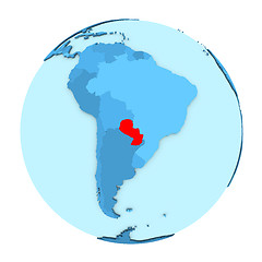 Image showing Paraguay on globe isolated