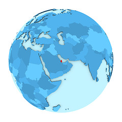 Image showing Qatar on globe isolated