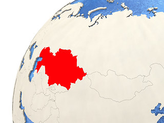 Image showing Kazakhstan on globe