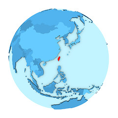 Image showing Taiwan on globe isolated