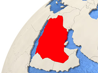 Image showing Saudi Arabia on globe