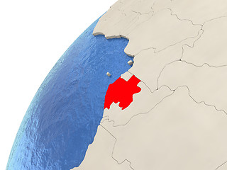 Image showing Gabon on globe