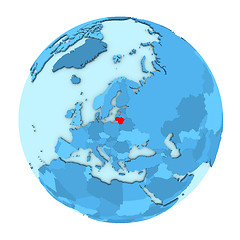 Image showing Lithuania on globe isolated