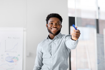 Image showing businessman with flip chart at office presentation