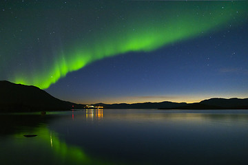 Image showing Aurora borealis in Northern Sweden