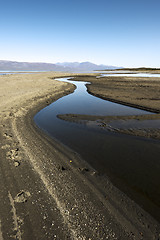 Image showing Landscape with Tornetrask lake and mountains, Norrbotten, Sweden