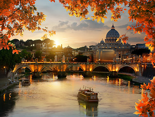 Image showing Autumn evening and Vatican