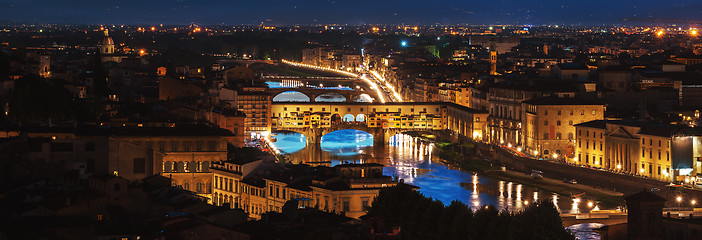 Image showing Night over Ponte Vecchio