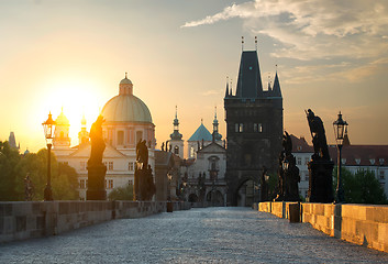 Image showing Charles Bridge in the morning