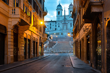 Image showing Spanish stairs and church