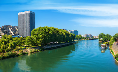 Image showing Skyscrapers on Seine