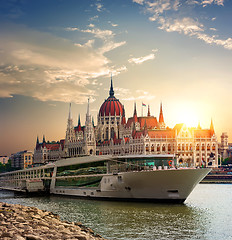 Image showing Sunset over Parliament