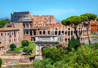 Image showing Colosseum and Arc of Constantine