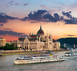 Image showing Boats and Parliament