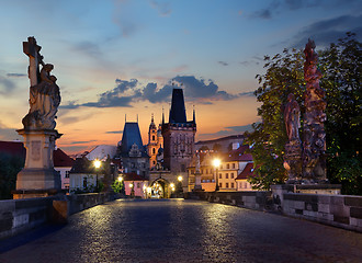 Image showing lights on Charles Bridge