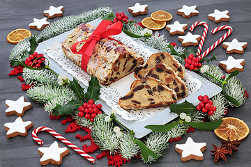 Image showing Stollen Christmas Cake