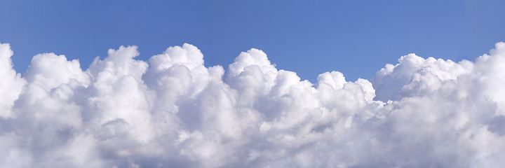 Image showing Blue sky with clouds as seamless background