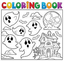 Image showing Coloring book ghost theme 6