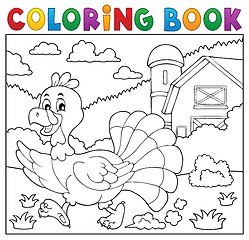 Image showing Coloring book running turkey bird 2