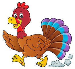 Image showing Running turkey bird theme image 1