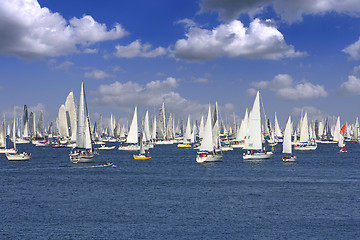 Image showing One oft Biggest sail boat regata in the world, Barcolana, Triest