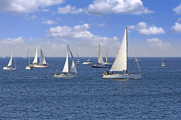 Image showing One oft Biggest sail boat regata in the world, Barcolana, Triest