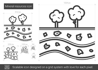 Image showing Mineral resources line icon.