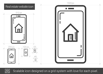 Image showing Real estate website line icon.