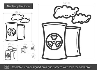 Image showing Nuclear plant line icon.