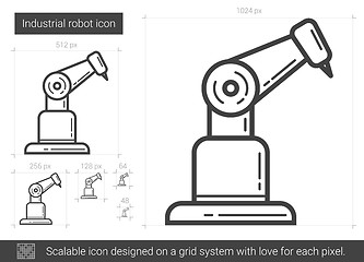 Image showing Industrial robot line icon.