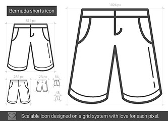 Image showing Bermuda shorts line icon.