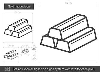 Image showing Gold nugget line icon.