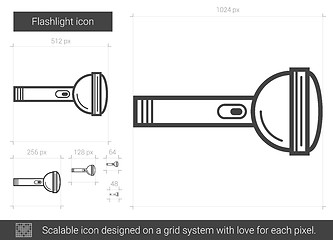 Image showing Flashlight line icon.