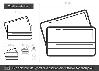 Image showing Credit cards line icon.