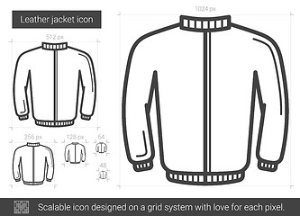 Image showing Leather jacket line icon.