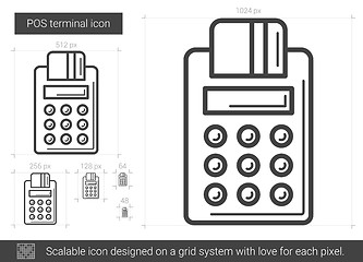 Image showing POS terminal line icon.