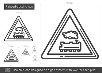 Image showing Railroad crossing line icon.