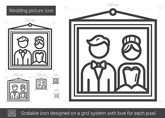 Image showing Wedding picture line icon.