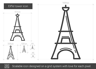 Image showing Eiffel tower line icon.