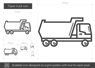 Image showing Tipper truck line icon.