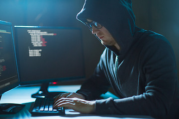 Image showing hacker using computer virus for cyber attack