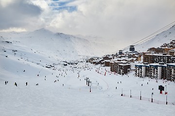 Image showing Skiing slopes, with many people