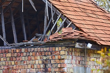 Image showing Collapsed House Roof